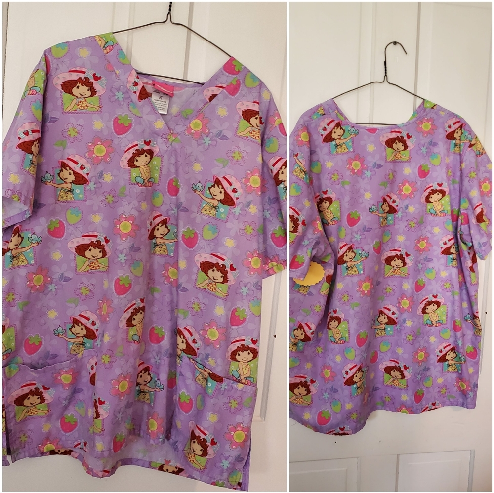 Strawberry shortcake scrub top